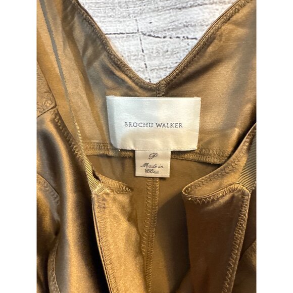 Brochu Walker Brown Satin Slip Dress Size P/XS - Picture 3 of 3